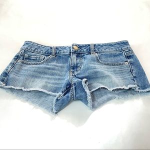 American Eagle Womens Jean Short Shorts Size 4 Medium Wash Blue Denim #0225
